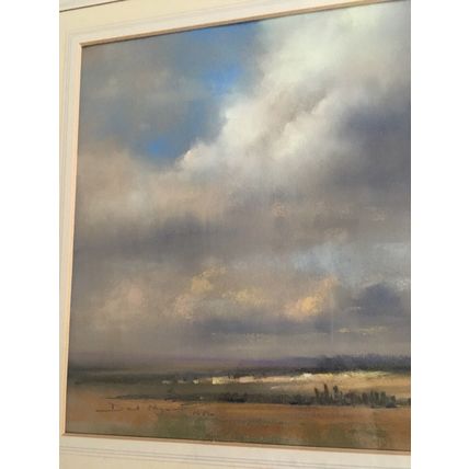 Original Painting by David Mynett Burgundy After Their Harvest 1984 Framed
