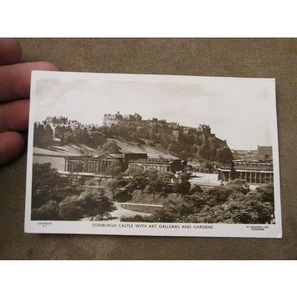 1950's Ralston real photographic Postcard - Edinburgh Castle & Art Galleries
