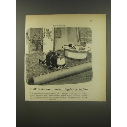 1956 Bigelow Carpet Advertisement - Cartoon by Robert Day
