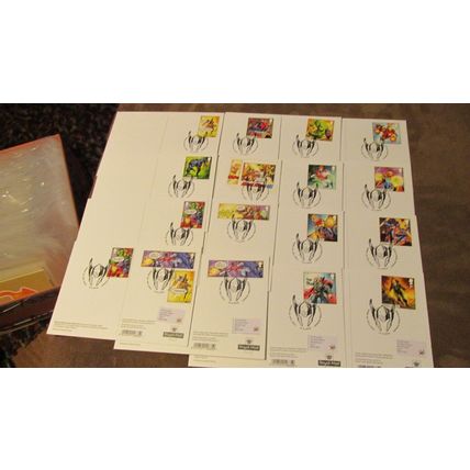 2019 GB PHQ FDC Cover Postcards - Marvel comics set & M/S super heroes