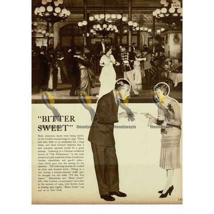 Bitter Sweet by Noel Coward in London & New York, 1929, Book Illustration, 1938