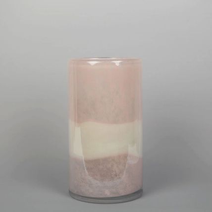 Pink & White Glass Vase 21.5 CM Gift Home Decor Flowers Display Ornament Floral