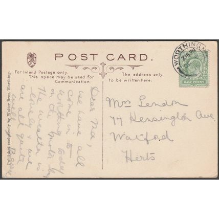 Sompting Church, near Worthing, Sussex, 1911 - Walter Bros Postcard
