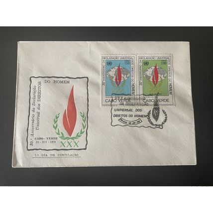 Cabo Verde 1979 Mi. 397 / 398 FDC Human Rights Droits de l'Homme Map Karte carte