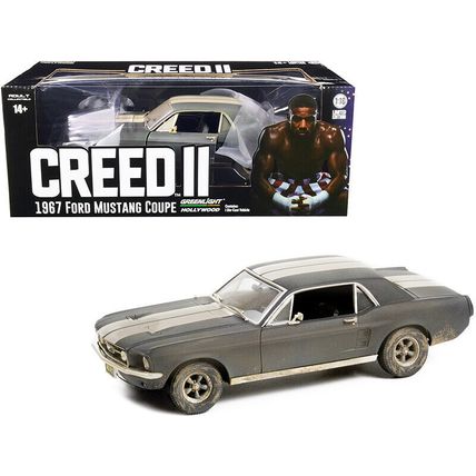 1967 Ford Mustang Coupe Matt Black with White Stripes (Weathered) (Adonis Cre...