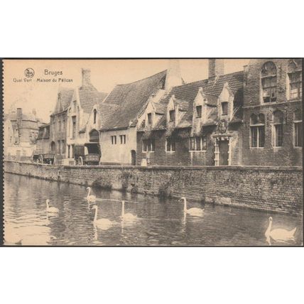 Quai Vert, Maison du Pélican, Bruges, c.1910s - Thill CPA