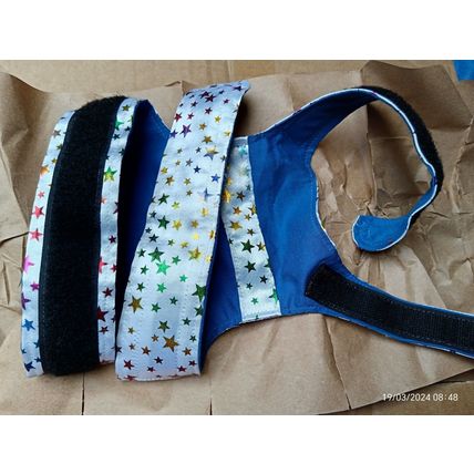 Cat Harness. Handmade , pretty satin Star fabric, NEW ~ See Scans