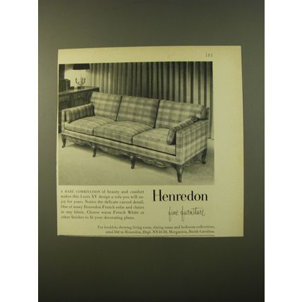 1961 Henredon Louis XV Sofa Advertisement - A Rare combination