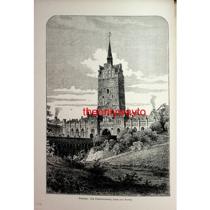Rostock, Old Fortifications, Germany, Book Illustration (Print), 1893
