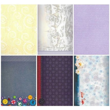A4 Printed Card. 10 Sheets. Assorted Designs. Cardmaking Scrapbooking Crafts