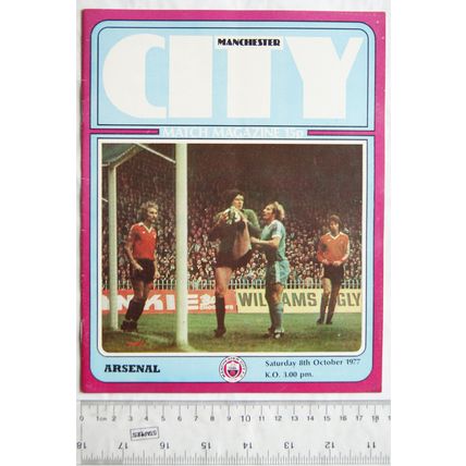 1977 programme Manchester City v. Arsenal, 8/10