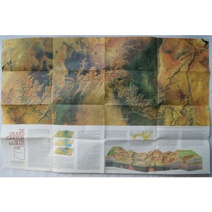 1978 National Geographic map The Heart of the Grand Canyon