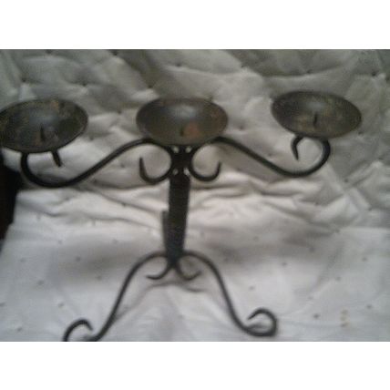 Cast iron candle holder decorative holds 3 candles