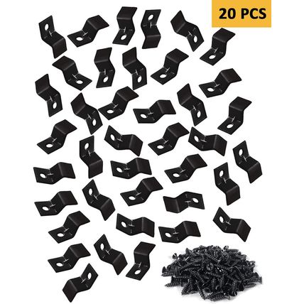 Table Top Fasteners, Z Clips for Table Tops 20 Packs (Black)