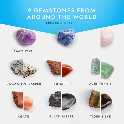 National Geographic Rock Tumbler Kit – Hobby Edition Includes Rough Gemstones, a