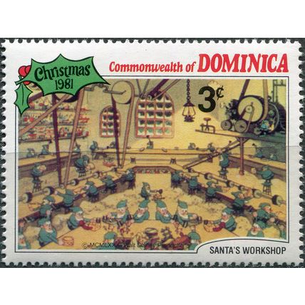 Dominica. 1981. Scenes of Christmas - Santa Clause workshop (MNH **) Stamp