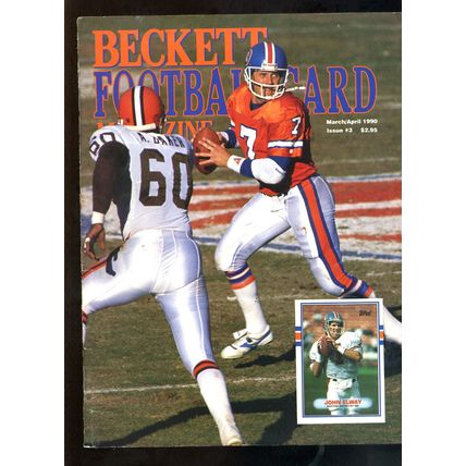 JOHN ELWAY Beckett FOOTBALL magazine #3 March/April 1990 Randall Cunningham BC