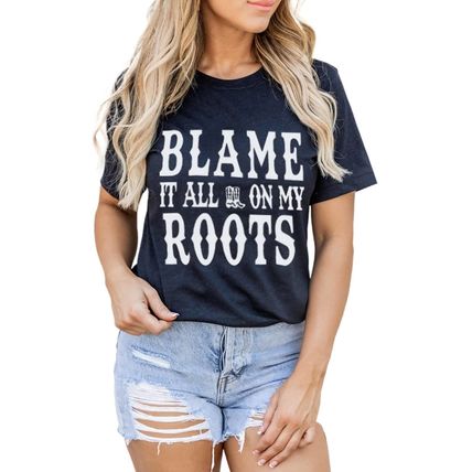 Black Blame It All On My Roots Graphic Tee