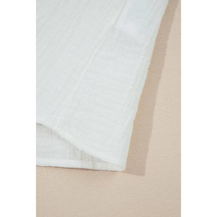 White Textured Lace Trim Pure Cotton Sleeveless Top