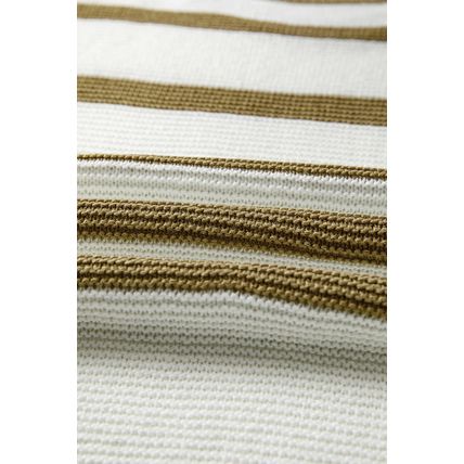 Khaki Stripe Tie Open Side Sweater Knitted Top