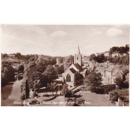 ED 173 BRADFORD ON AVON - HOLY TRINITY AND SAXON CHURCHES . PRINTED POSTCARD