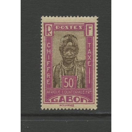 Gabon J18, 1930 de Brazza's Aide, VF, Mint, LH, HR (GAB487)