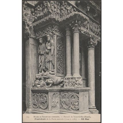 Pied-droit de la Porte Centrale, Portail de Saint-Gilles, c.1910 - Neurdein CPA