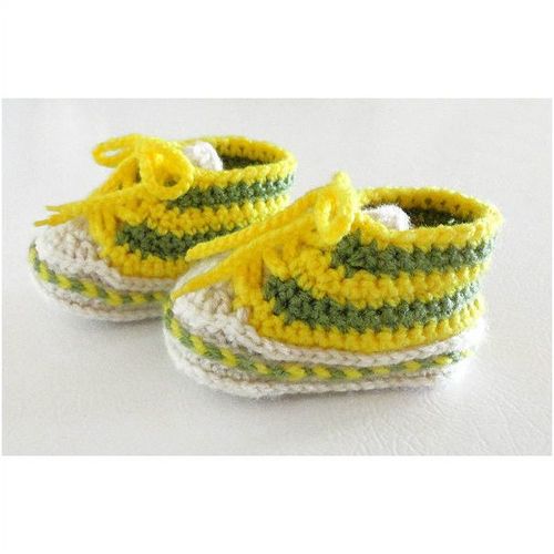 Baby booties #B017 crochet unisex converse tennis shoes 3-9 months