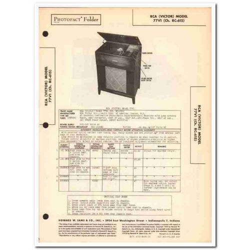 rca victor model 77v1 7-tube am radio phonograph sams photofact manual
