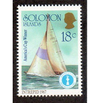 SOL 1987 18c 'AMERICA'S CUP - INTREPID 1967' FINE USED(EBID 51-644)