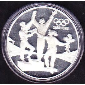 1993 Australia $20 Silver Proof Coin Olympic Games Fair Play (Athletes on Dias)