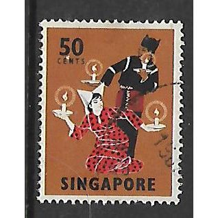 SINGAPORE 1968 50c TAR LILIN SG 110 FINE USED#2