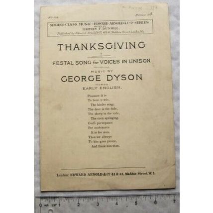 1923 Thanksgiving, Festival Song for voices in unison
