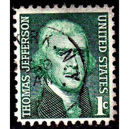USA 1968 Personalities Thomas Jefferson 1c Used Stamp