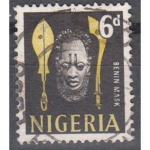 Nigeria 1961 Michel 98 O Cote (2001) 0.10 Euro Masque de Bénin Cachet rond