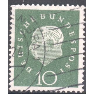 Germany 1959 - 10pf green - President Heuss - used 9