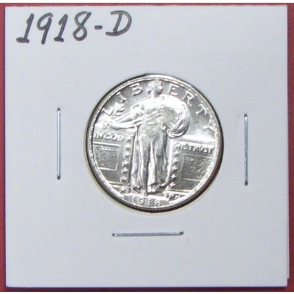 1918-D Standing Liberty Quarter. Replica.