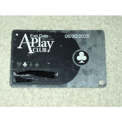 affinity gaming A-play club casino players card 7 locations collectible card