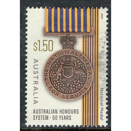 AUSTRALIA: 2025 ANNIV OF THE HONOURS SYSTEM, NATIONAL MEDAL, USED. 109/10
