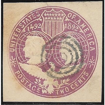 1892 2 Cts. Cutout - fine used (o)