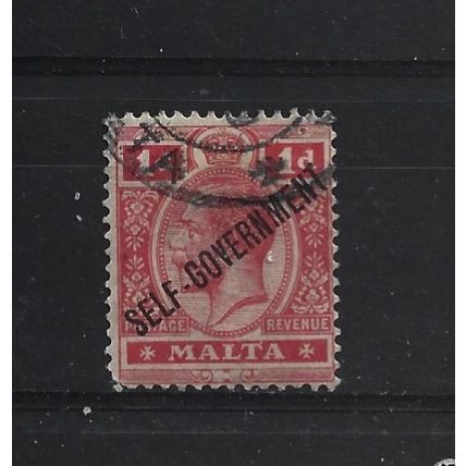 Malta.SG116 1d Scarlet.Fine Used.Apr25a