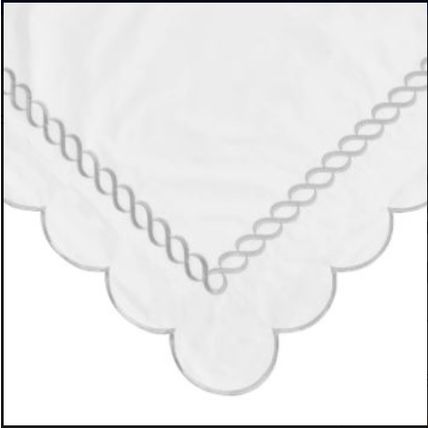 Melange Home 600 Thread Count Scallop Rope Embroidered Cotton Duvet Set