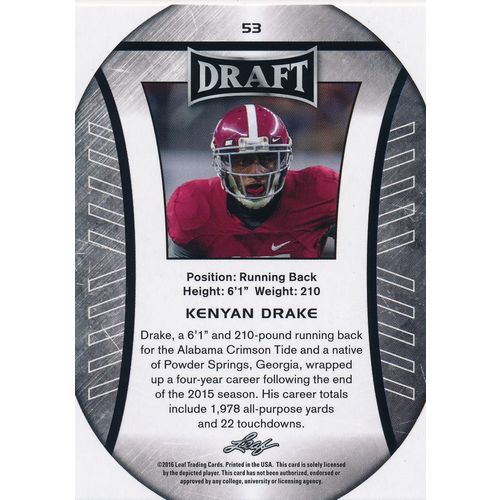 2016 Leaf Draft Football 53 Kenyan Drake