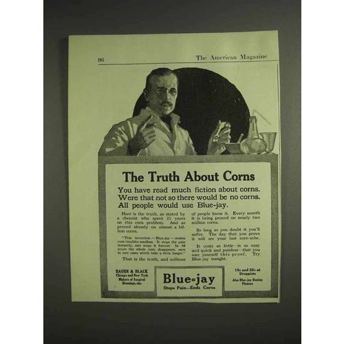 1917 Bauer & Black Blue-Jay Ad - Truth About Corns