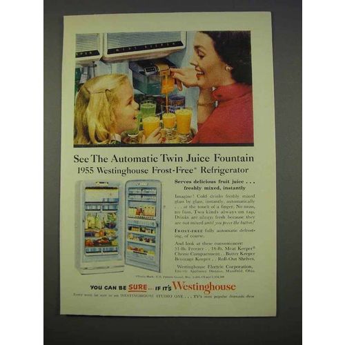 1955 Westinghouse Frost-Free Refrigerator Ad - Juice