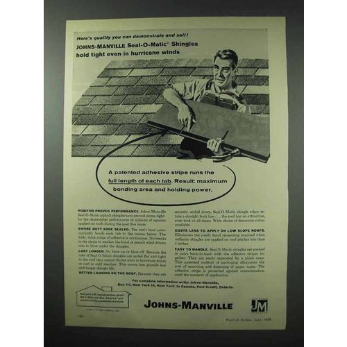 1959 Johns-Manville Seal-o-Matic Shingles Ad