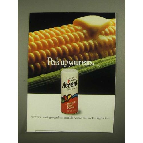 1987 Accent Flavor Enhancer Ad - Perk Up Your Ears