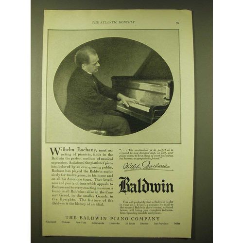 1924 Baldwin Pianos Ad - Wilhelm Bachaus