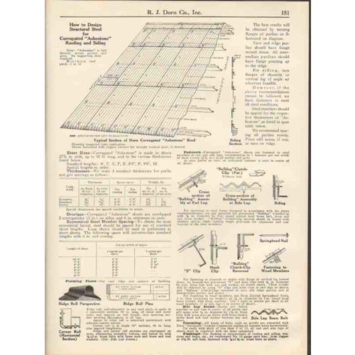 r j dorn company 1931 asbestone asbestos cement roof vintage catalog