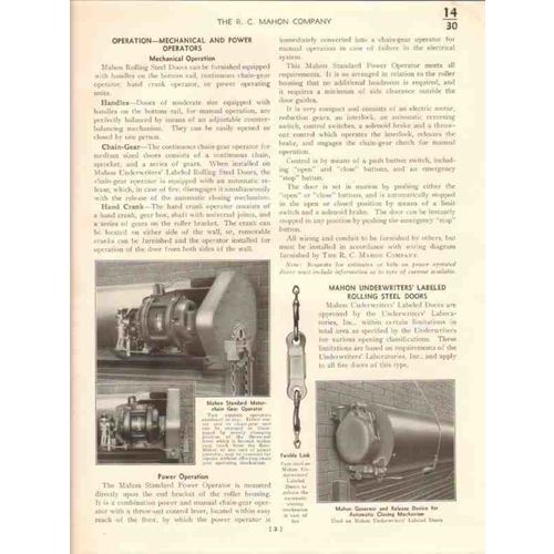 r c mahon company 1941 rolling steel doors grilles vintage catalog